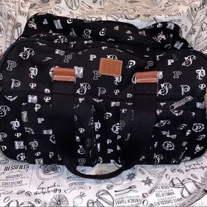 VS PINK Black and White Large Luggage with Wheels